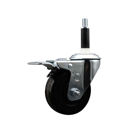 Service Caster 3.5'' SS Phenolic Swivel 7/8'' Expanding Stem Caster Total Lock Brake SCC-SSEXTTL20S3514-PHS-78